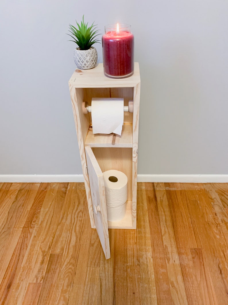 Small Bathroom Cabinet Toilet Paper Holder Etsy