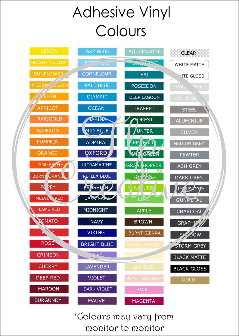 Metamark M7 Colour Chart