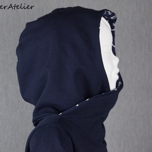 Hoodie Pullover Wrap Hood Handmade Sweat Anchor Maritime Blue Boys 68/74/80/86/92/98/104/110/116/122/128/134/140/146/152/158/164/170 image 7