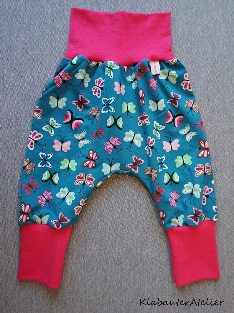 50 56 62 68 74 80 86 92 98 Baby Hose Mitwachshose Rosa Baumwolle Gr