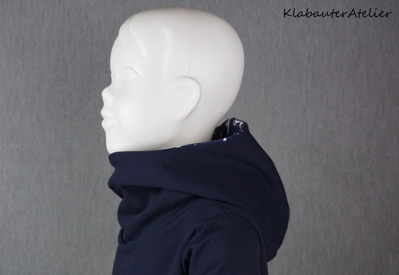 Hoodie Pullover Wrap Hood Handmade Sweat Anchor Maritime Blue Boys 68/74/80/86/92/98/104/110/116/122/128/134/140/146/152/158/164/170 image 5