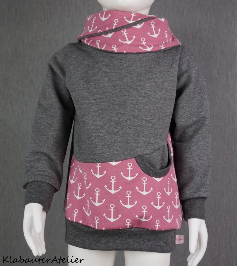 Hoodie Sweater Wrap Collar with Pocket Handmade Sweat Anchor | Etsy