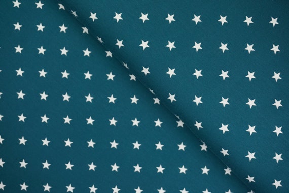 Hochwertiger Jersey Stoff gemustert Sterne Grünpetrol 220 g/m² 