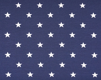 High Quality Jersey Fabric Stars Dark Blue, 220 g/m2