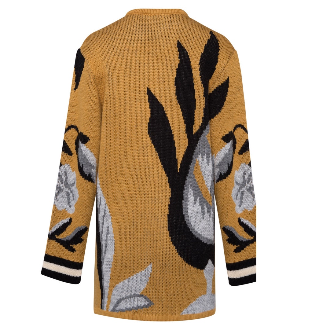 Yellow Ochre Knitted Cardigan. Luxury Boho Chic Clothing. Etsy