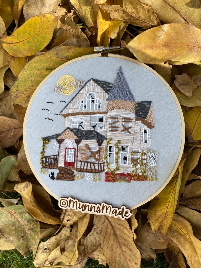 Haunted House Embroidery Pattern: Beginner Stitchalong (PDF Pattern) - Etsy