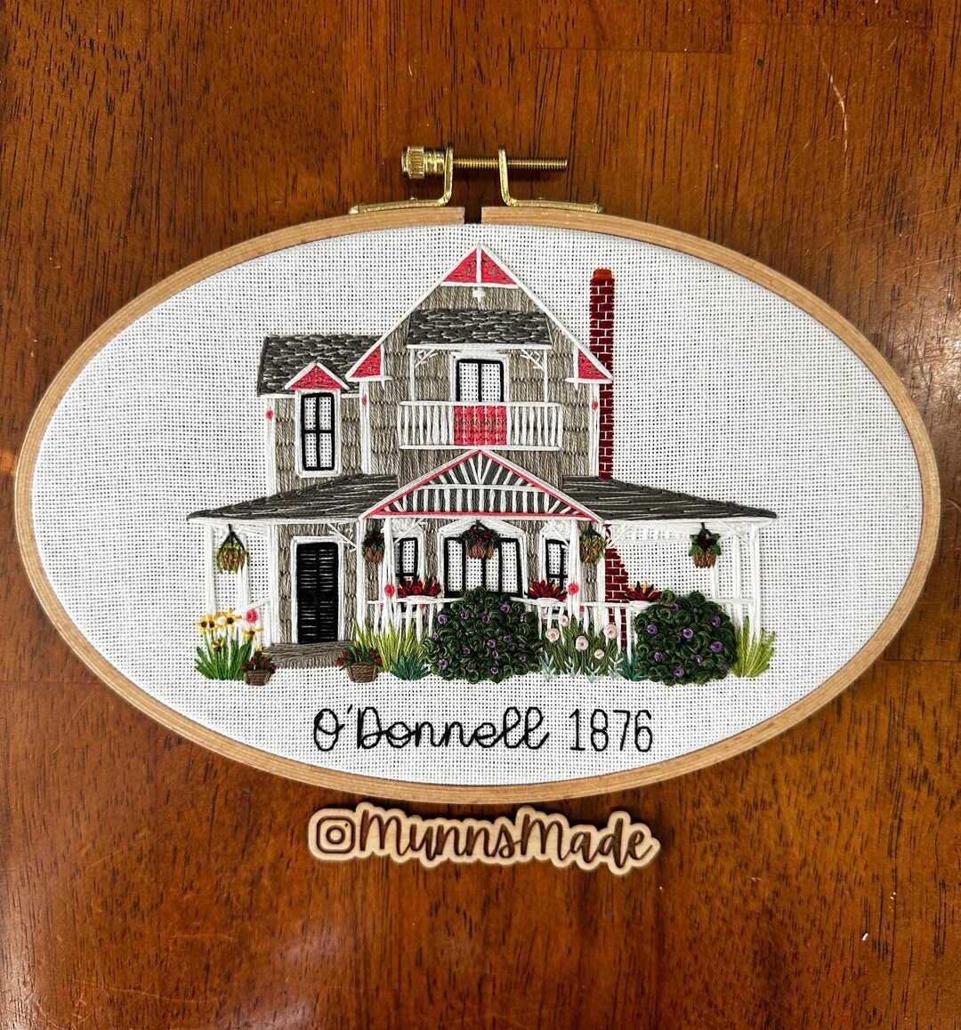 Hand Embroidered House Portrait - Custom Home Portrait - Etsy