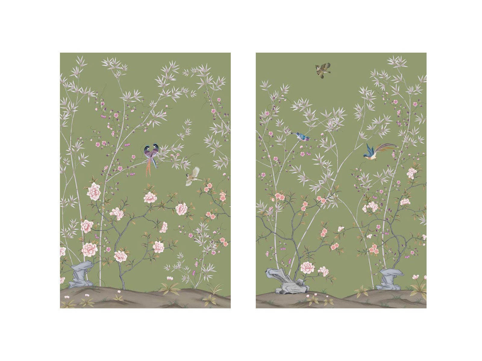 Nauzha chinoiserie wallpaper vintage bird wallpaper | Etsy