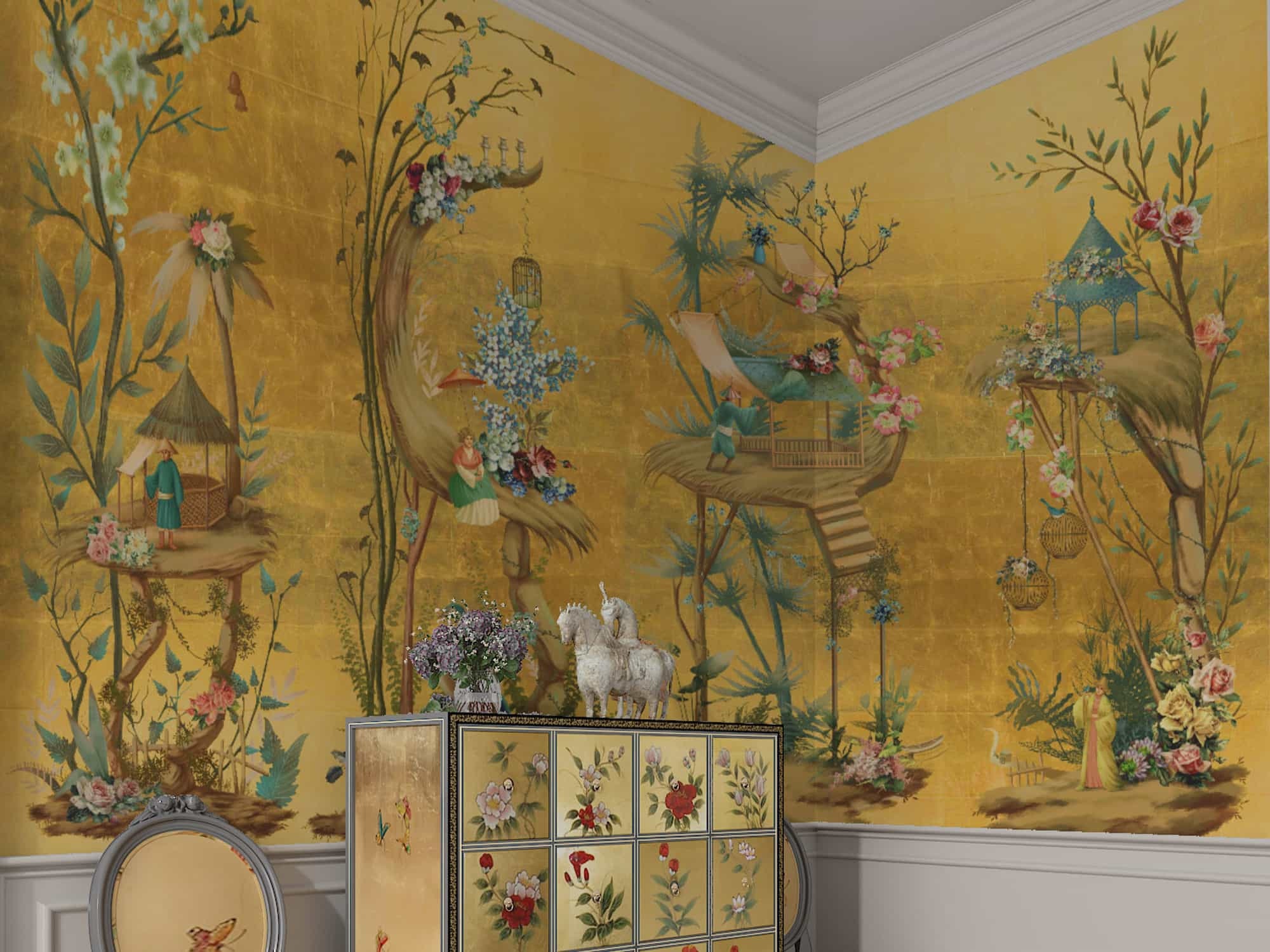 Rococo Wallpaper - Etsy Rococo Wallpaper - Etsy