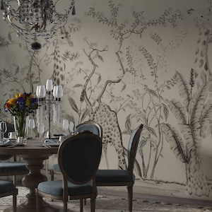 NAUZHA Silver Leaf Chinoiserie Wallpaper, Vintage Metallic Mural