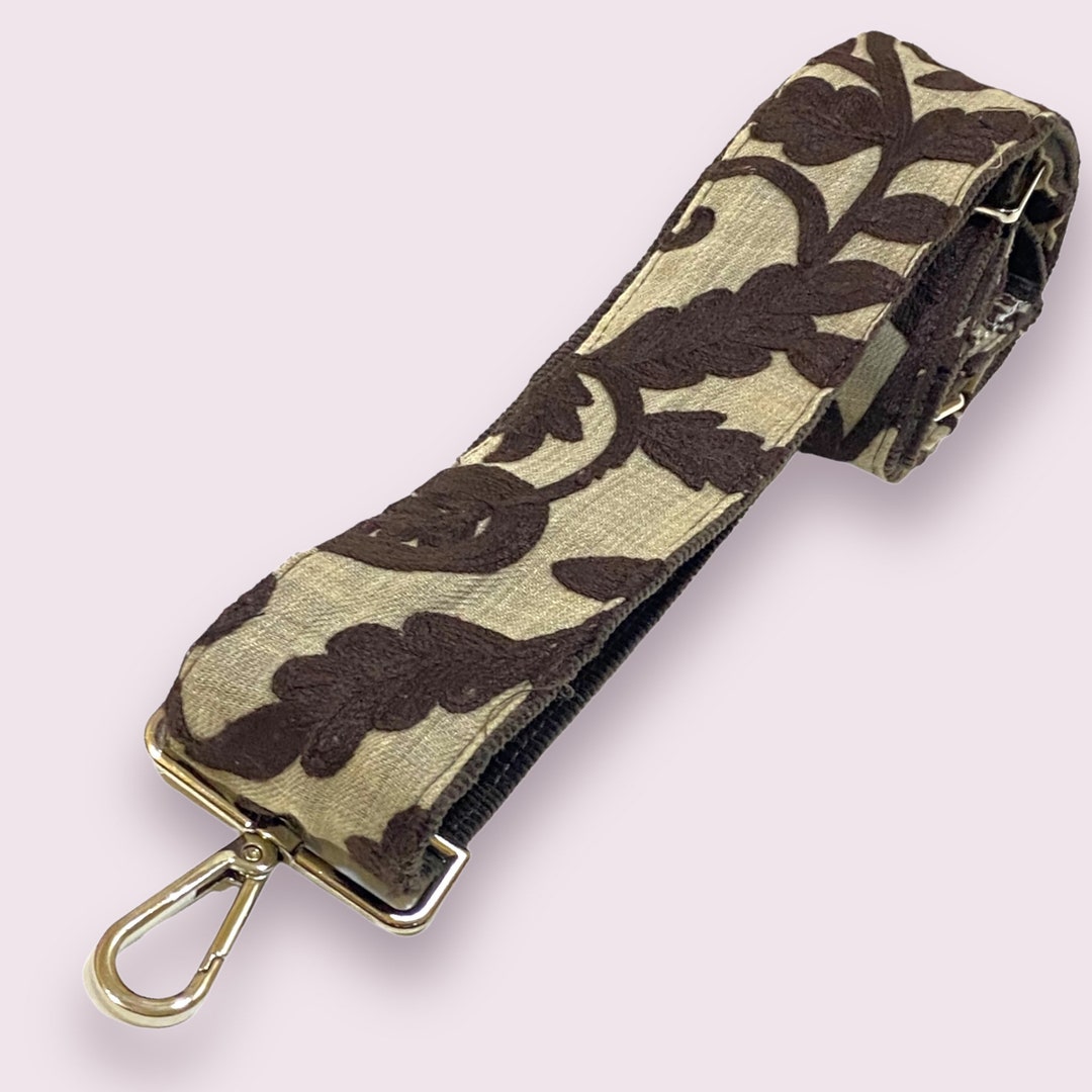 Dark Brown Bag Strapembroidered Bag Strap Bag Etsy