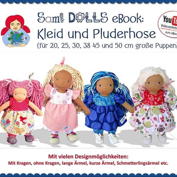 Kleid und Pluderhosen für Waldorfpuppen • Schnitt & Anleitung PDF | Sami Dolls eBooks