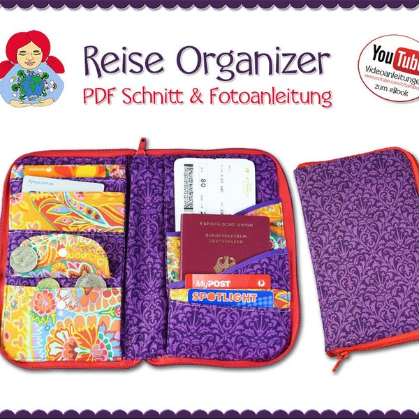 Reise Organizer Portemonnaie • Schnitt & Anleitung PDF | Sami Dolls eBooks
