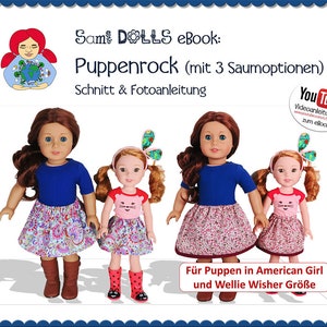 American Girl and Wellie Wishers Skirt • Pattern & Instructions PDF | Sami Dolls eBooks
