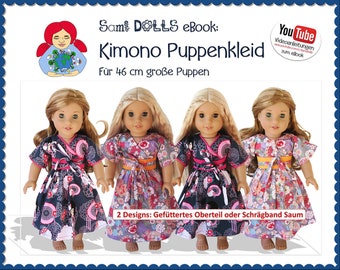 Kimono dress for 46 cm dolls like American Girl Dolls • pattern & instructions PDF | Sami Dolls eBooks