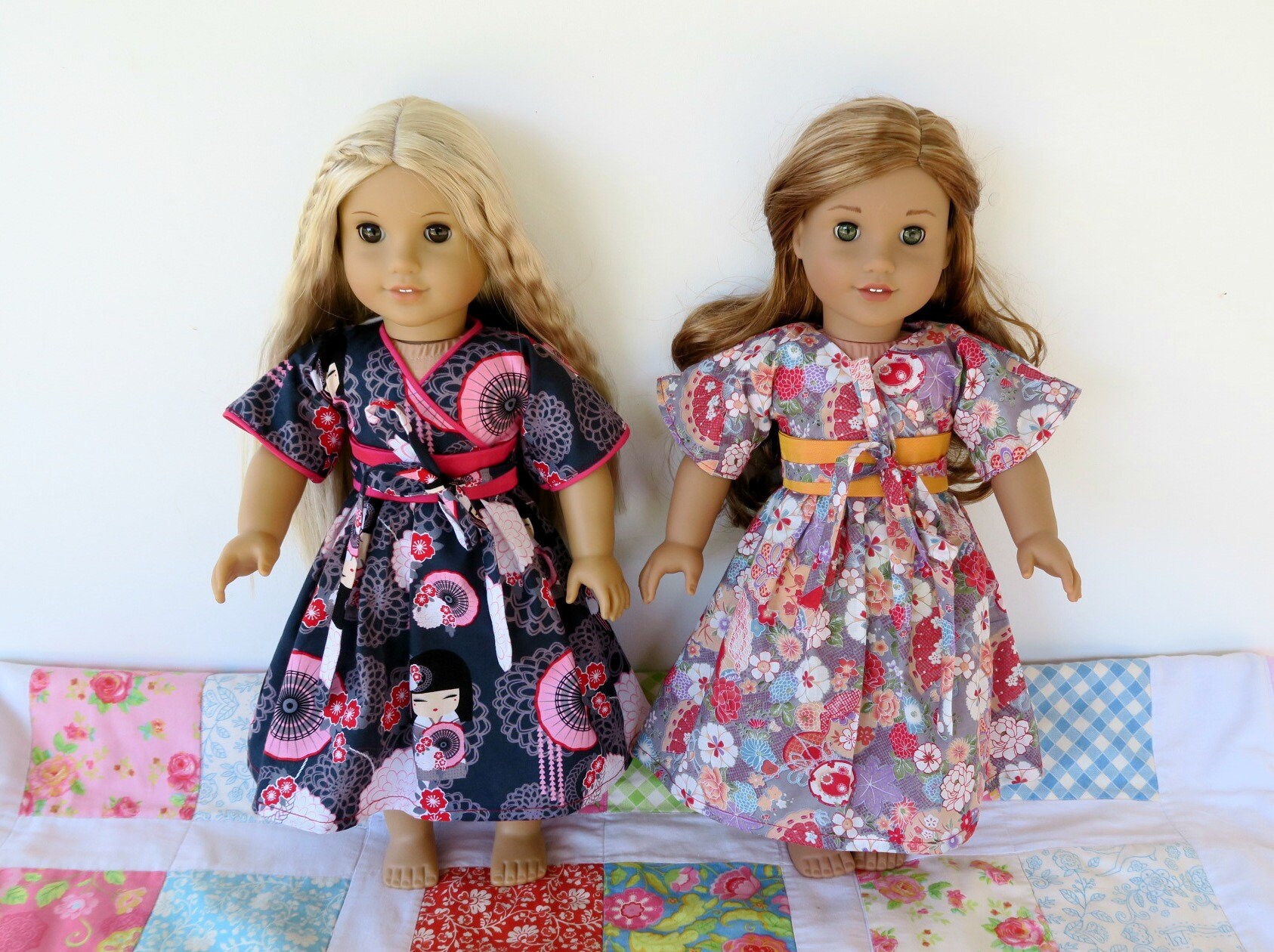 Vestido kimono para muñecas de 46 cm tipo American Girl Dolls Patrón e