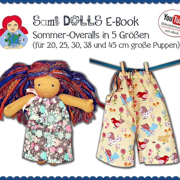 Sommer Overalls für Waldorfpuppen • Schnitt & Anleitung PDF | Sami Dolls eBooks