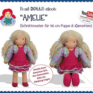 46 cm doll pattern &#39;Amelie&#39; (same proportions as American Girl) Make your own doll • Pattern & Instructions PDF | Sami Dolls eBooks