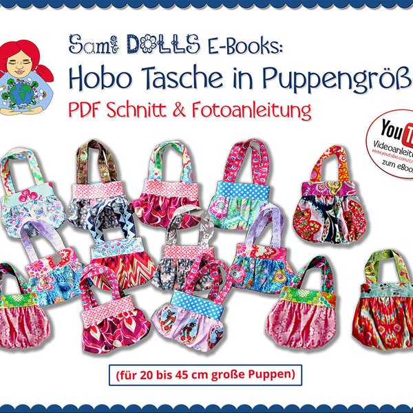 Hobo Boho Tasche für Puppen selber nähen • Schnitt & Anleitung PDF | Sami Dolls eBooks