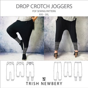 Trish Newbery Design - Drop Drotch Joggers - XXS-3XL - PDF Sewing Pattern