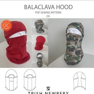 Trish Newbery Design - Balaclava Haube - One Size - PDF Schnittmuster - beinhaltet optionales Atemloch - with YouTube SewALong