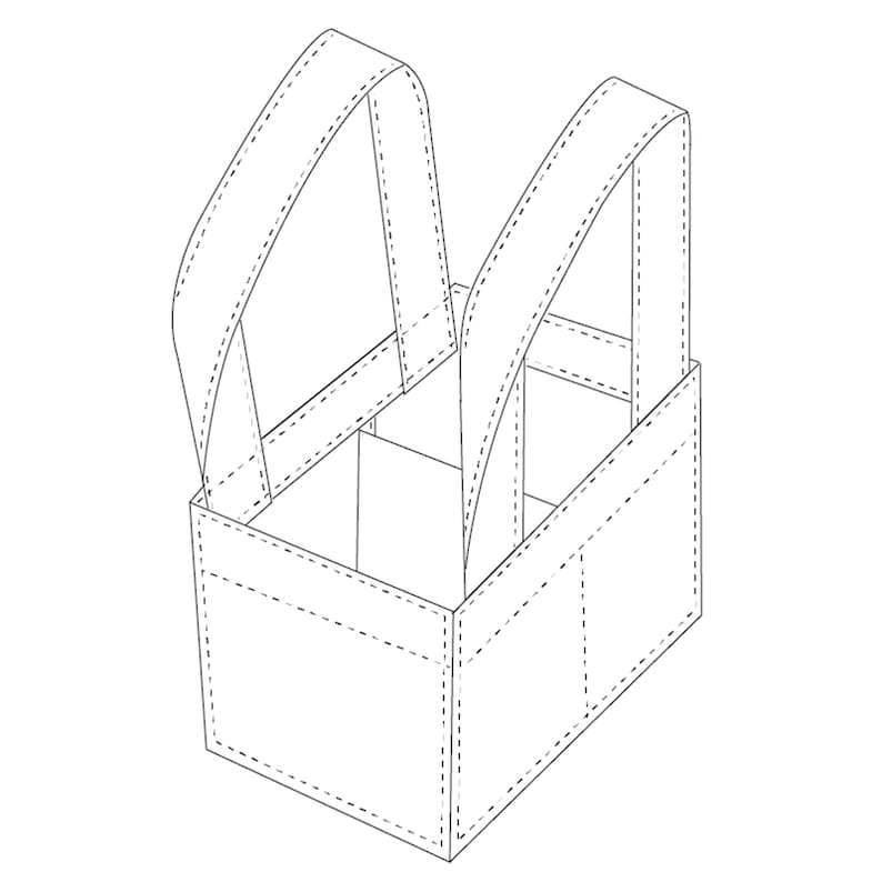 Trish Newbery Design - Reusable Coffee Holder Tote Bag - 2 Cup - PDF Sewing Pattern - with YouTube SewALong image 5