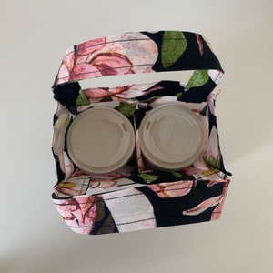 Trish Newbery Design - Reusable Coffee Holder Tote Bag - 2 Cup - PDF Sewing Pattern - with YouTube SewALong image 2