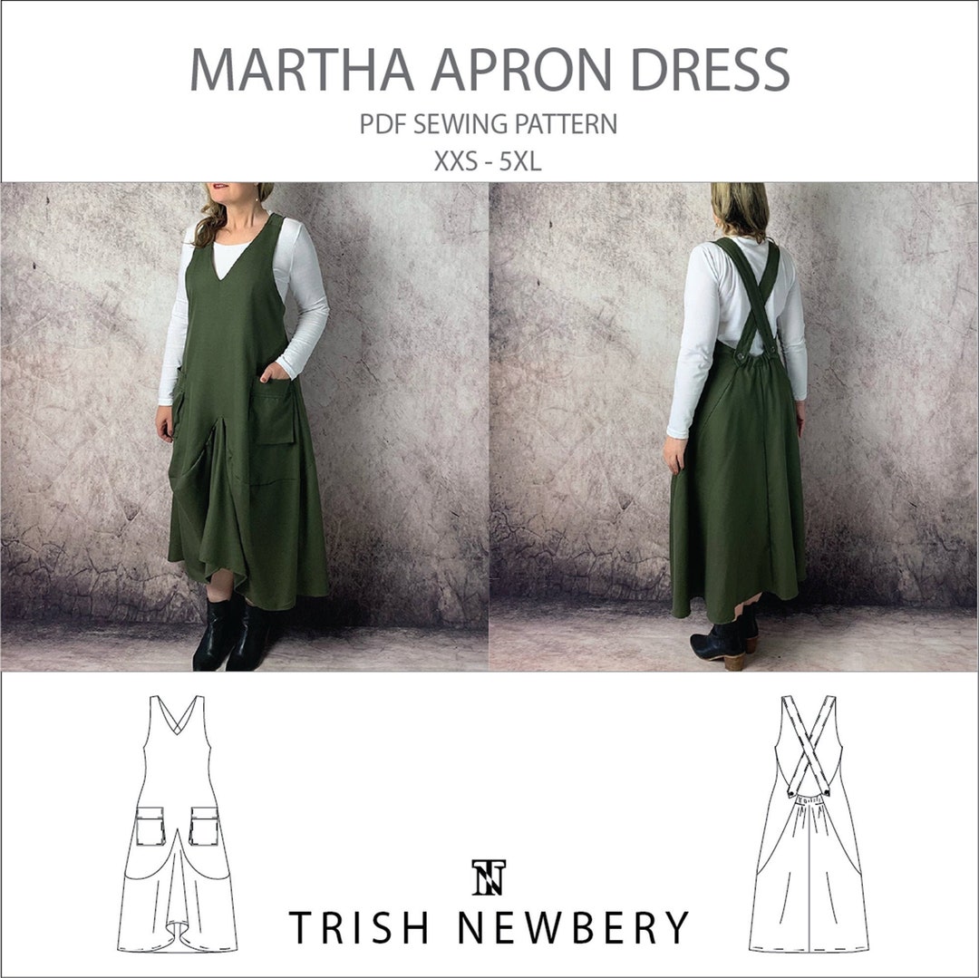 Trish Newbery Design - Martha Apron Dress - XXS-5XL - PDF