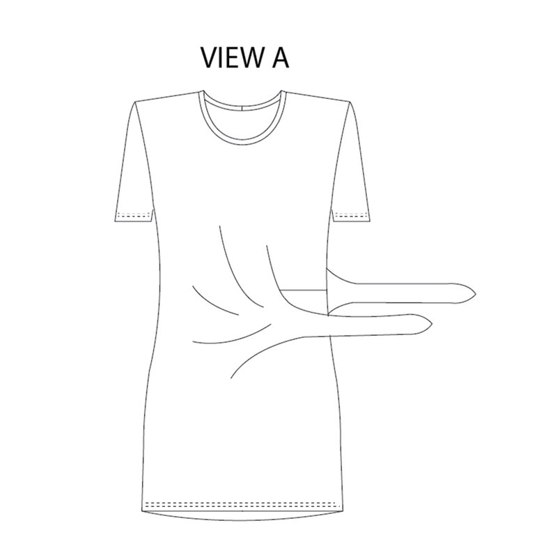 Trish Newbery Design La robe t-shirt Lucy XXS-3XL Patron de couture PDF Une robe t-shirt coupe carrée OU une option avant à nouer sur le côté plus ajustée image 9