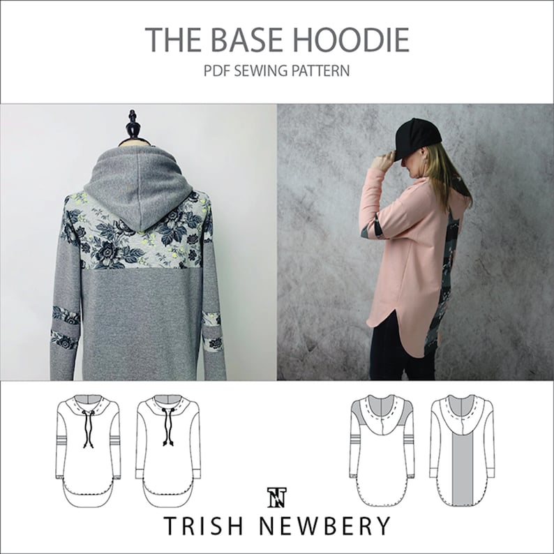 Trish Newbery Design the Base Hoodie XXS-3XL PDF Sewing | Etsy