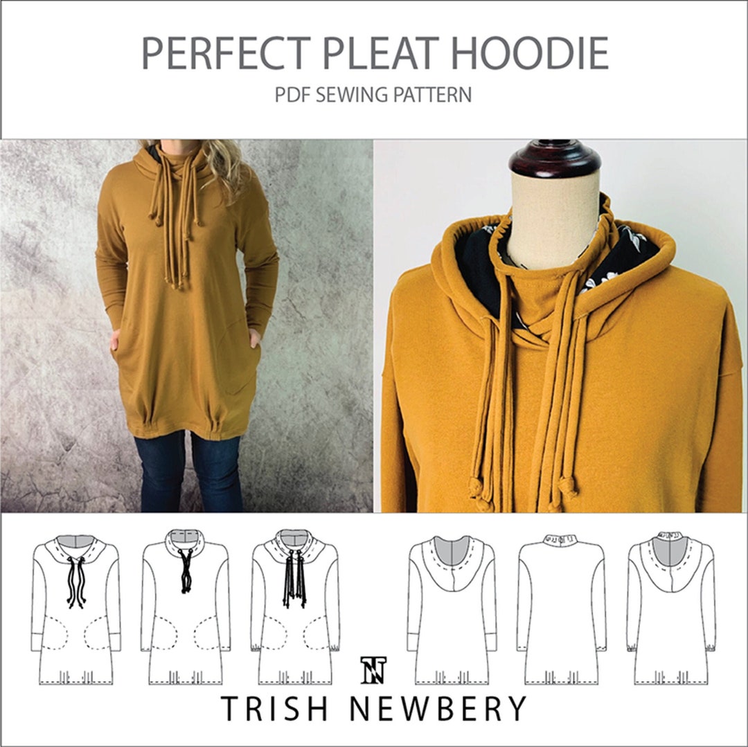 Trish Newbery Design Perfect Pleat Hoodie XXS-3XL PDF - Etsy