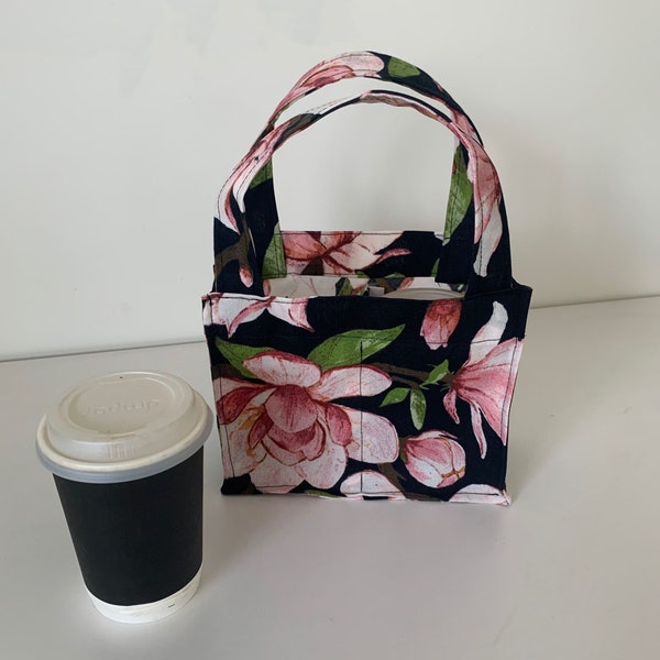 Trish Newbery Design - Reusable Coffee Holder Tote Bag - 2 Cup - PDF Sewing Pattern - with YouTube SewALong
