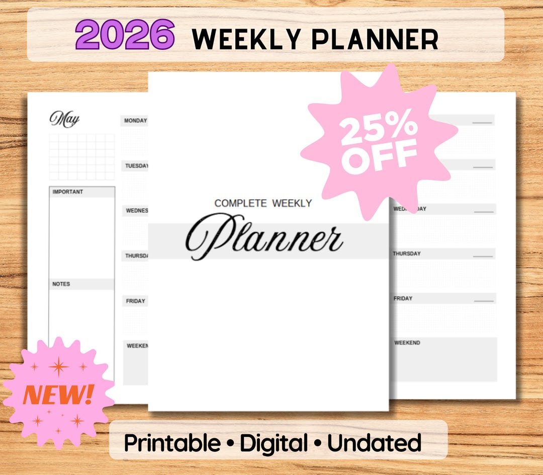 Minimal Printable Weekly Layout | Undated Planning Page | A4 Planner ...