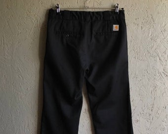 Vintage Streetwear Carhartt Herren Master Hose / Street Outdoor Arbeitshose / Enge gerade Hose / Gr. 30-32 Farbe Schwarz