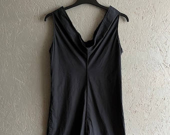 Vintage JIL SANDER Women&#39;s Zip V-Neck Sleeveless Dress Size 40 Color Black