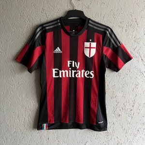 23/24 AC Milan Camiseta De Fútbol En Casa Para Hombre Rojo Negro Fans  Versión