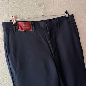 Vintage 70-80s Levi’s Sportswear Action Slacks Men&#39;s Casual Classic Men&#39;s Dacron Polyester Trousers USA Workwear Pants Navy Blue Size 38x32