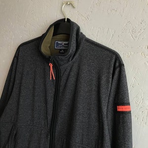 Chaqueta polar vintage con cremallera para hombre de Polo Sport Ralph Lauren, talla M, color gris caqui
