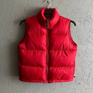 Vintage Polo Jeans Co. Ralph Lauren Women's Nylon Full Zip Down Puffer Vest Size S Color Red