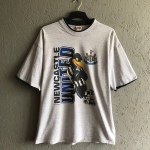 Vintage Newcastle United NUTMEG Mills T-Shirt / Rare Newcastle United Jersey Shirt Size XL Gray Color