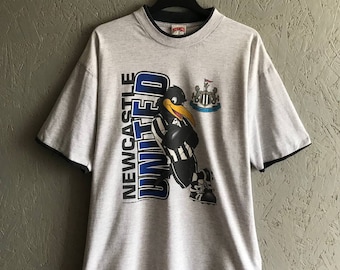 Vintage Newcastle United NUTMEG Mills Camiseta / Rara Newcastle United Jersey Camisa Tamaño XL Color Gris