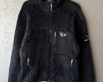 Mountain Hardwear Manteau Polartec High Loft Men's Zip Outdoor Sherpa Fleece Jacket Embroidered Logo Size XL(L) Color Black