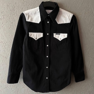 Calvin Klein Jeans Men&#39;s Denim Western Cowboys Shirt Light Jacket with Buttons Small Logo Size S Color Black White