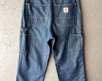 カーハート シングル ニー パンツ XL 40x30 ダークブルー デニム