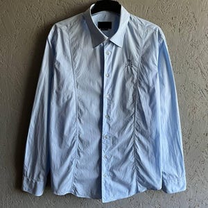 Philipp Plein Homme Men's Luxury Cotton Shirt Buttons Diamond Cut Skull Small Logo Size 3XL Color Blue