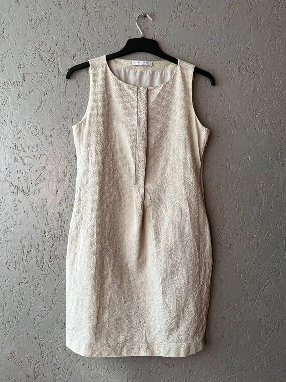 FABIANA FILIPPI Italy Women's Dress with Silvery Iron Line Size M Color Beige FABIANA FILIPPI Italy Women's Dress with Silvery Iron Line Size M Color Beige