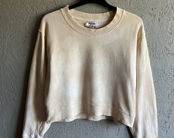 Women's ACNE STUDIOS Cotton Crop Sweatshirt Top Pullover Size M Color Beige