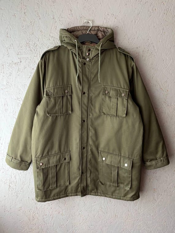 Vintage Montana US Army Style Field Parka Jacket, Olive Drab Green Military Cold Weather Utility Coat, Archival Workwear Gorpcore Clothing