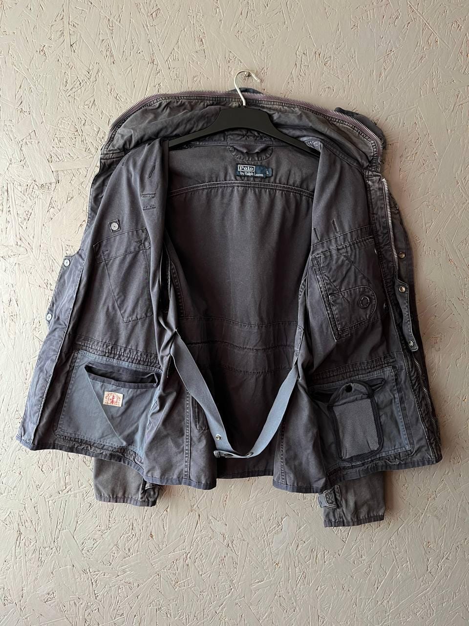 POLO U.S.R.L. ネイビー ミリタリージャケット Rare Polo by Ralph Lauren USRL Vintage Men's Multipockets
