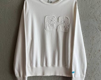 Vintage jaren 00 Nike Track Records Since 71 herensweater trui swoosh klein groot logo 62 maat XXL (XL) kleur wit